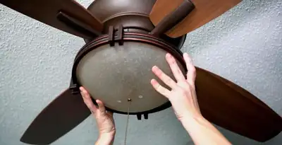 Ceiling fan repair and reinstallation on ceiling mount in Santa Rosa, CA
