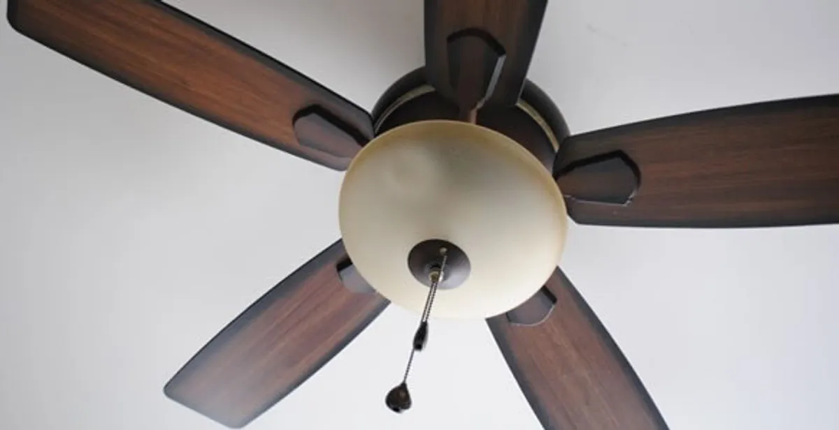 Fully installed ceiling fan with balanced blades and light fixture in Santa Rosa, CA