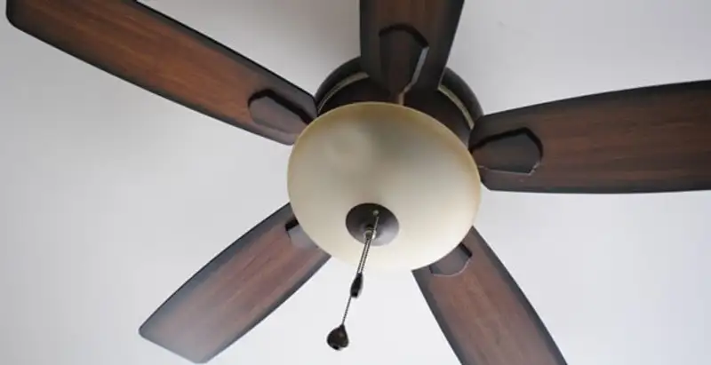 Fully installed ceiling fan with balanced blades and light fixture in Santa Rosa, CA
