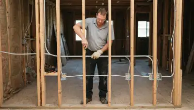 Santa Rosa, CA electrician fastening conduit and electrical boxes to residential wall framing