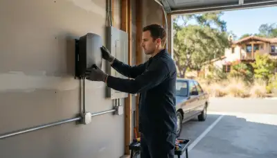 Electrician installing an EV charger in Glen Ellen, CA