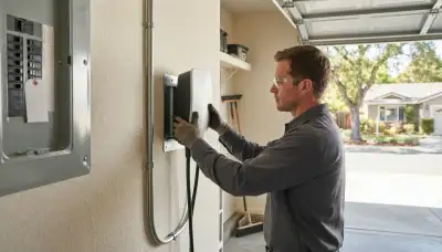 240-volt EV charger installation with conduit at a Graton, CA home