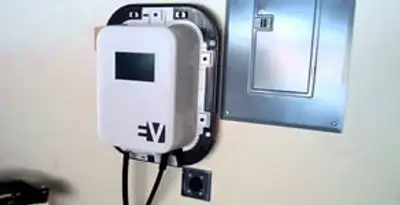 Electric car charger installation with wall-mounted EV charging station in Santa Rosa, CA