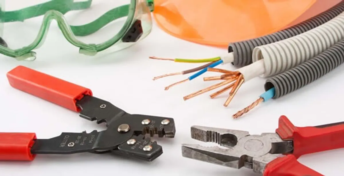 Electrical wiring repair with professional tools and safety equipment in Rohnert Park, CA