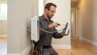 Electrician wiring a wall-mounted heater on a dedicated circuit in Santa Rosa, CA