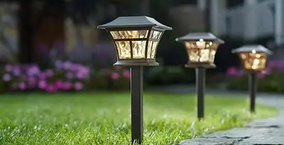 landscape lighting installation services with professionally installed pathway lights in Santa Rosa, CA