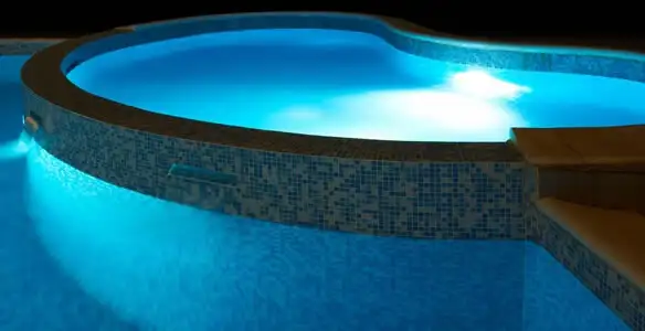 pool light installation and repair services highlighting illuminated pool interior lighting in Santa Rosa, CA
