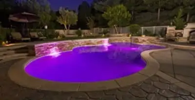 pool light installation and repair services illuminating a residential swimming pool in Santa Rosa, CA