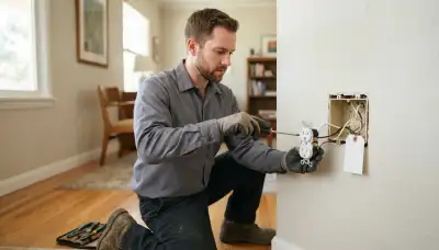 Santa Rosa, CA electrician replacing failed outlet with screw terminals; circuit locked off for safety