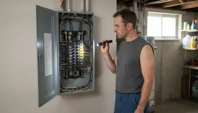 Electrician performing a whole-home electrical inspection in Santa Rosa, CA