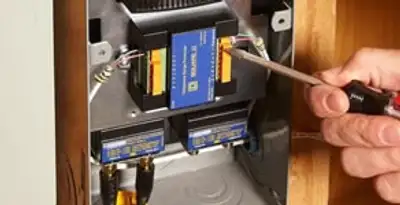 Whole home surge protection device being installed by a licensed electrician to protect electrical systems in Santa Rosa, CA